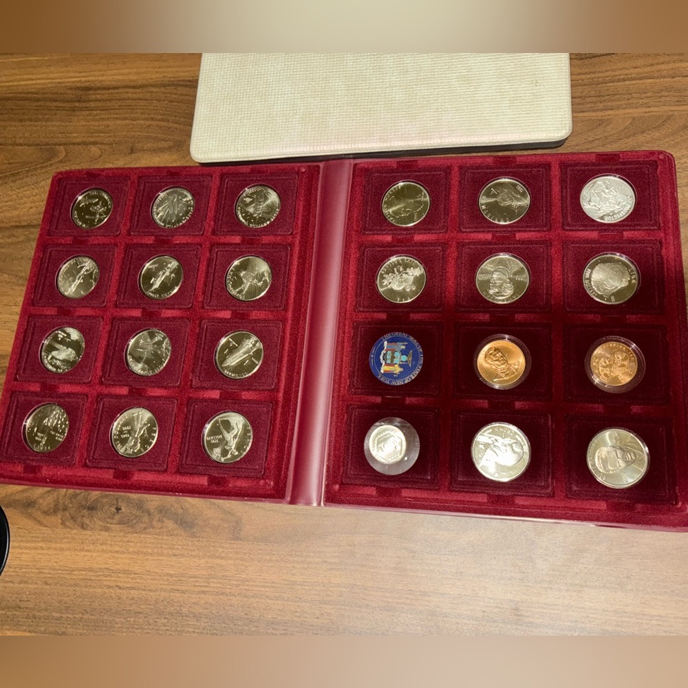 Coin Collection in Red Display book